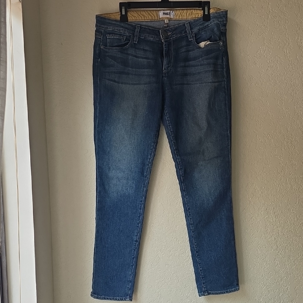 Paige Women's Straight Leg Jeans in Deep Blue
